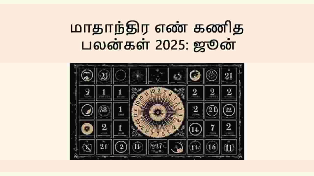 மாத எண் கணித பலன் ஜூன் 2025