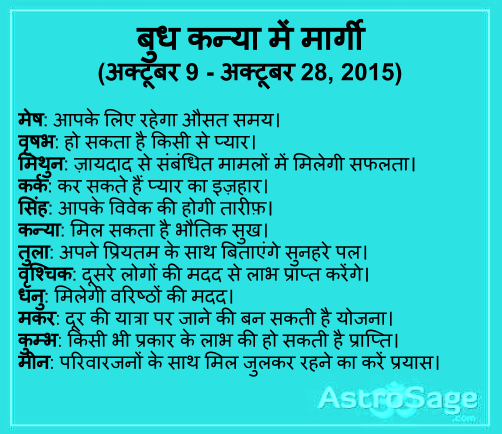 Jaanein Budh ka kanya mein margi hona kaise prabhavit karega apki rashi ko.